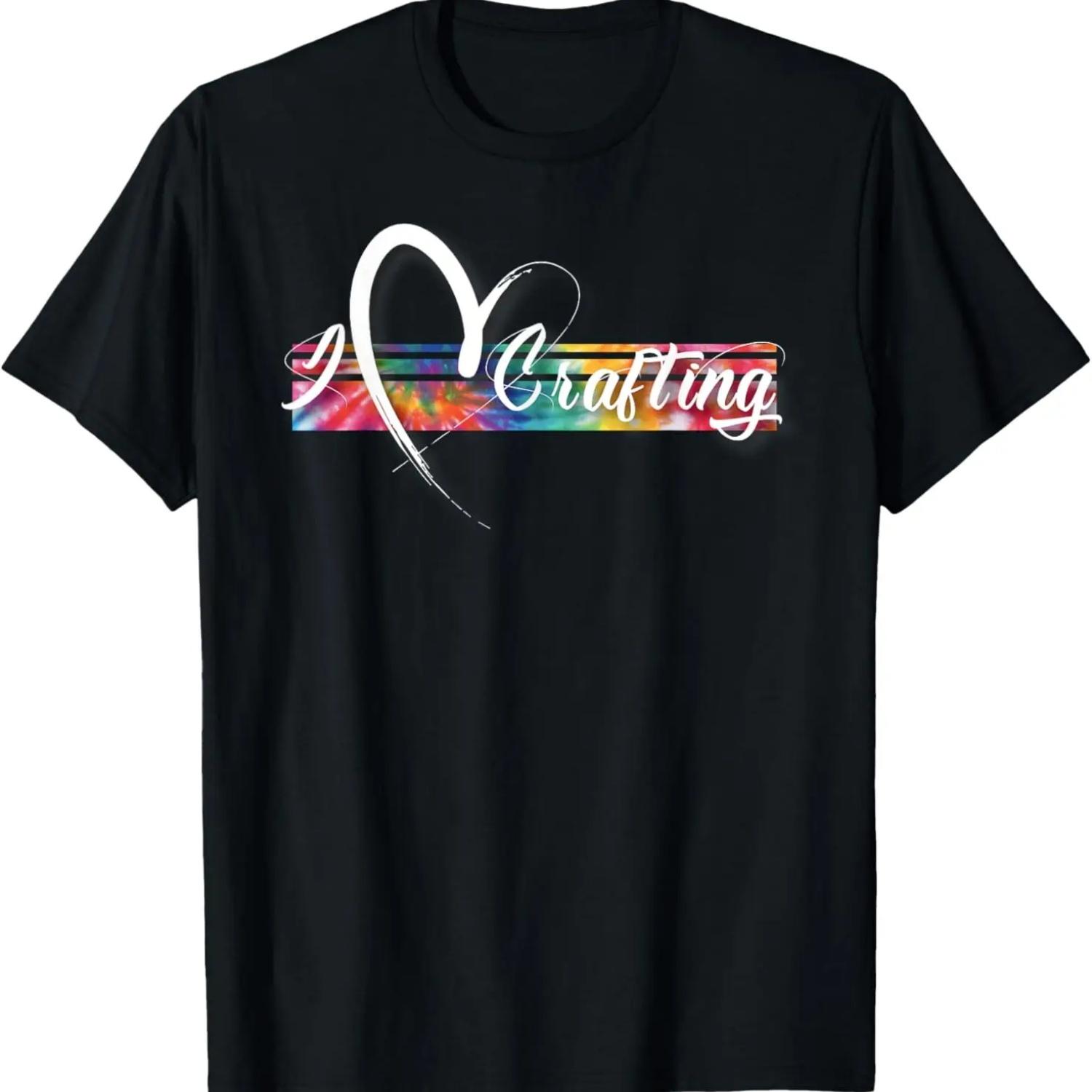 

I Love Crafting Tie Dye Cool Vintage Inspired for Crafters T-Shirt S чёрный