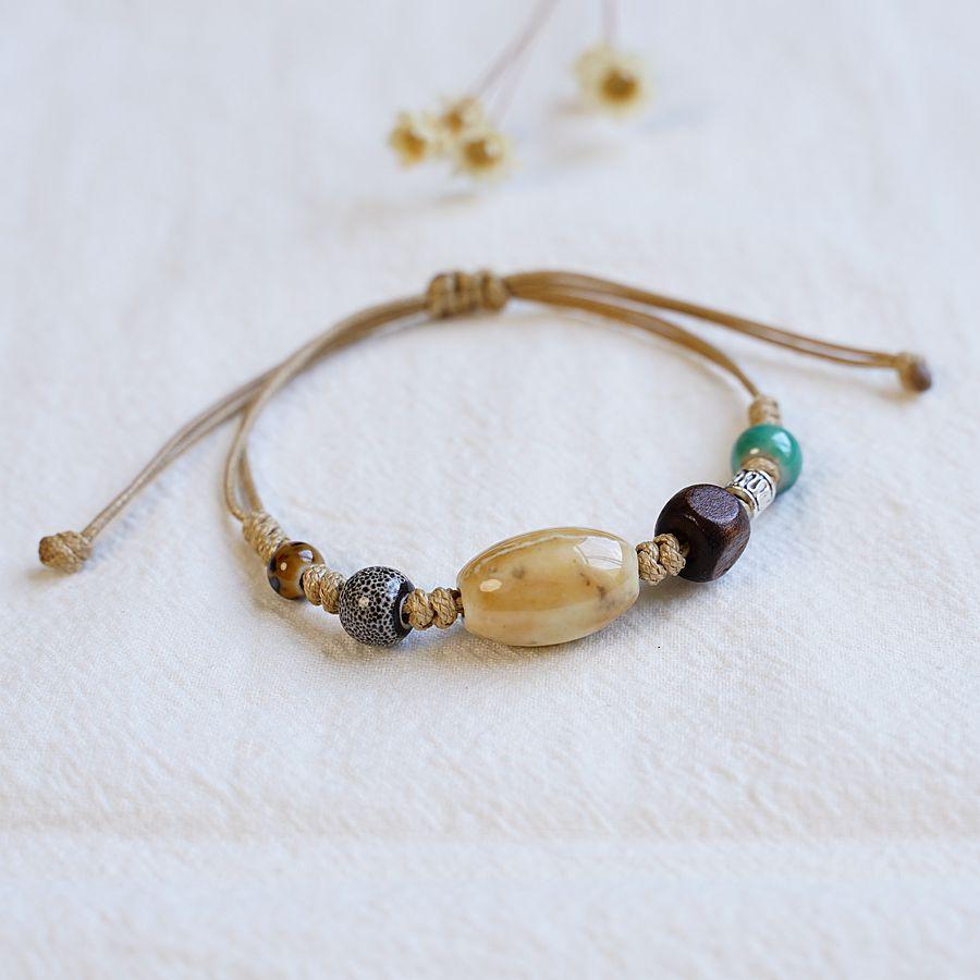 Литература и искусство новый китайский стиль маленький свежий Цзиндэчжэнь керамический браслет национальный стиль национальный стиль студенческая веревочка для руки оптовая продажа