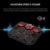 Tabletop Electronic Drum USB/Battery Powered 7 Pads Portable Drum Set with Built-in Speakers