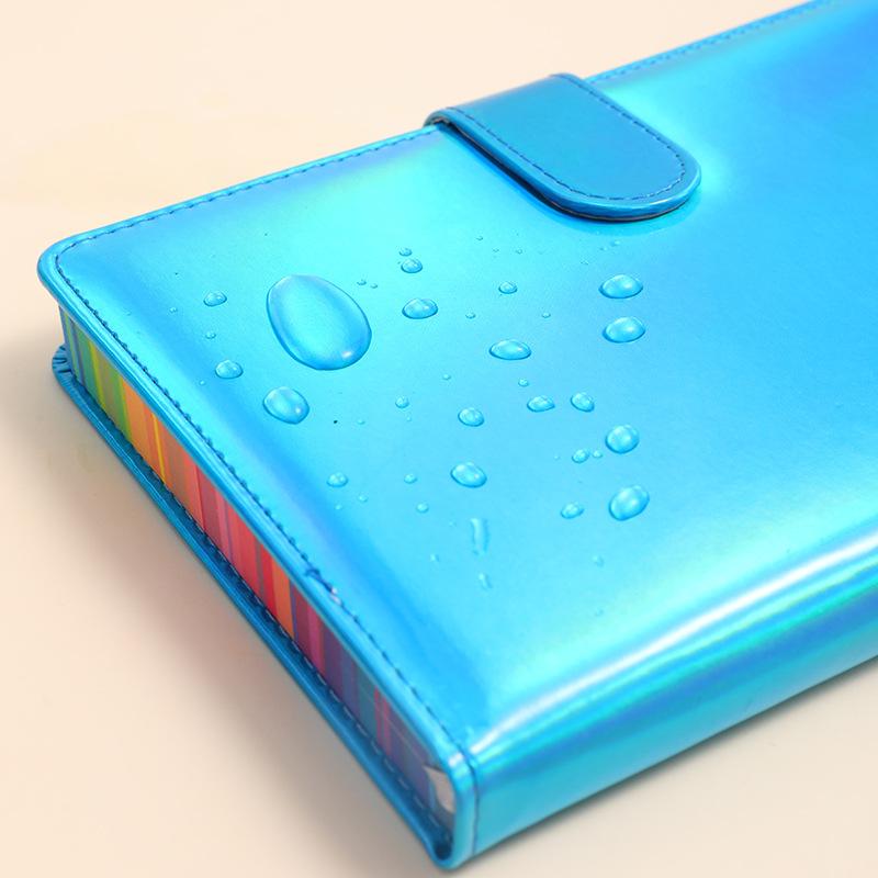 Laser Symphony Leather Notebook Buckle Color Edge Notepad Thickened