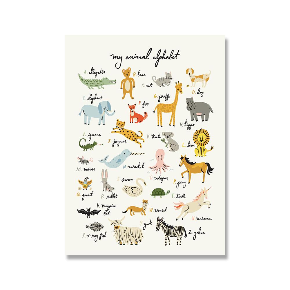 

Мифический магический алфавит настенное искусство холст картины образовательные животные диаграммы плакаты и принты настенные картины для декора детской комнаты 21x30cm No Framed жёлтый