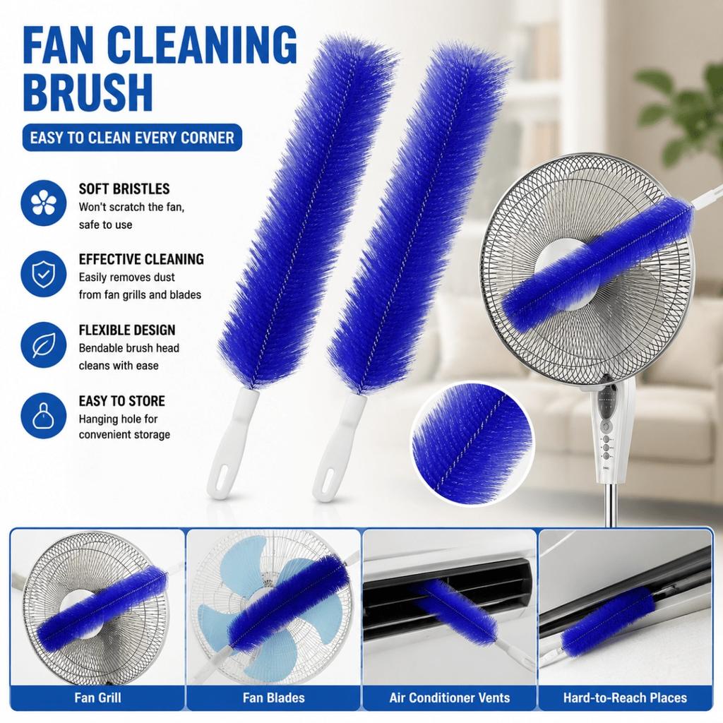 Flexible Fan Cleaning Brush, Multifunctional Dust Removal Brush, Soft Brush Head Deep Into Dead Corners,efficient Dust Removal Household Cleaning Tool