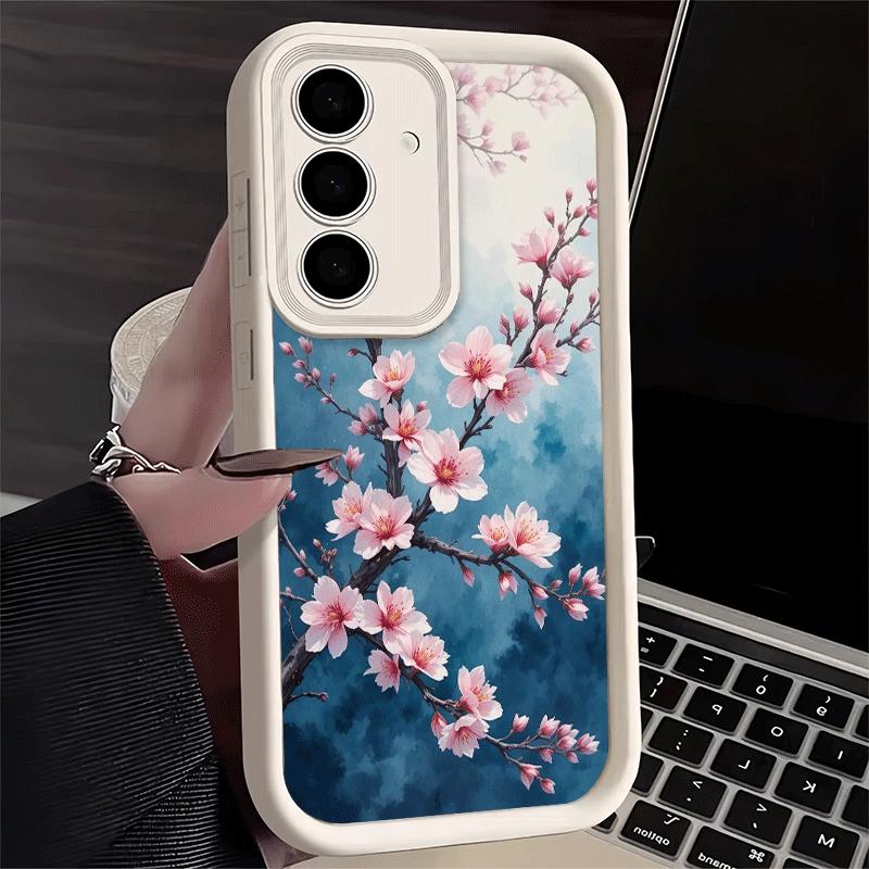 Phone Case for Samsung Galaxy S26 S25 Ultra S24 FE Cherry Blossom Sakura Fashion Shell S23 Plus S22 + S21 S20 5G Soft Silicone F