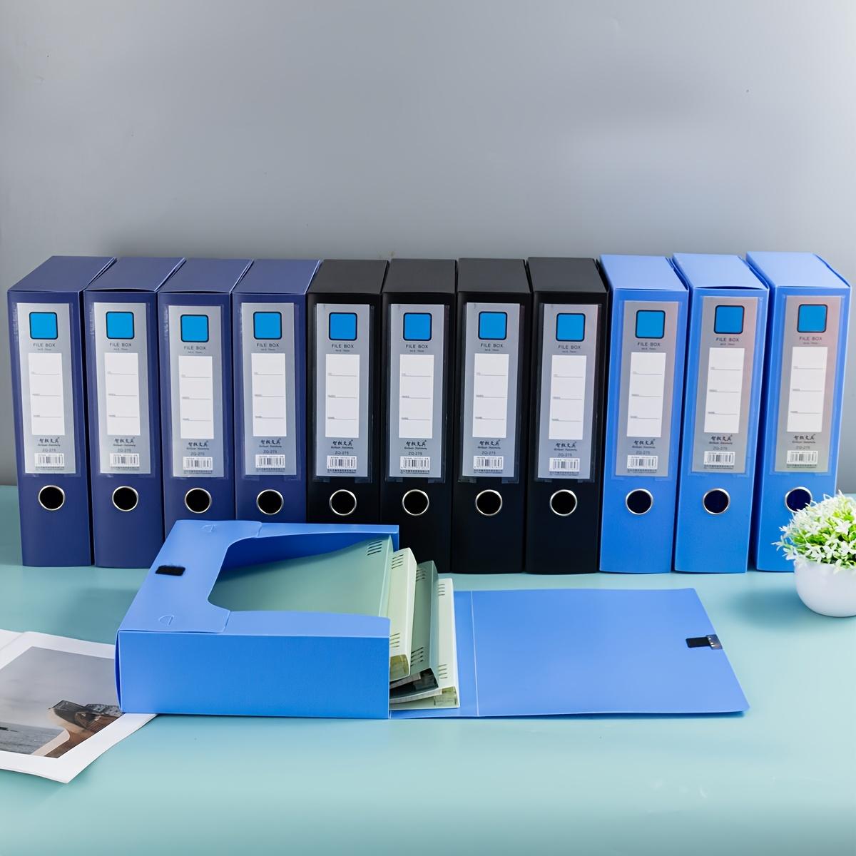 

12pcs A4 Plastic File Boxes in 3 Colors -Thick,Large Capacity Document Organizer for Office Supplies, Accounting Receipts & More