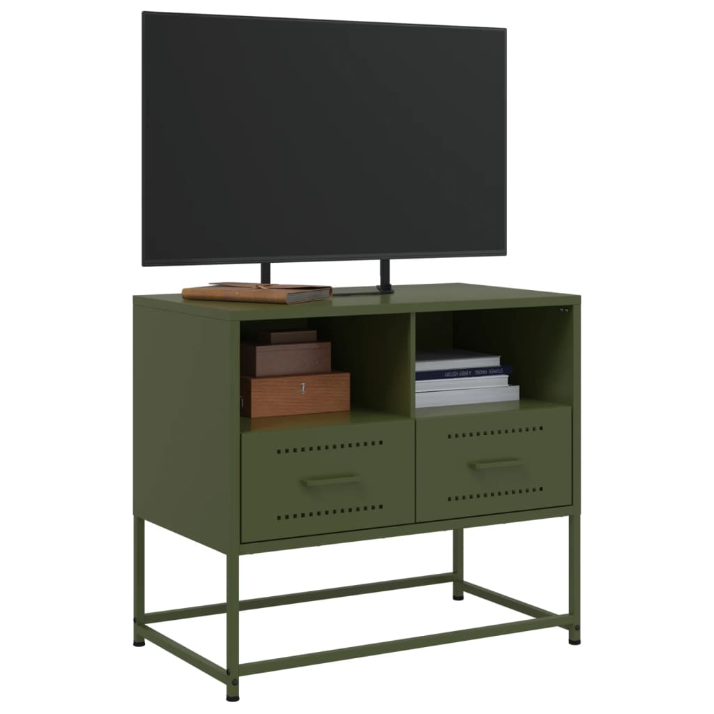 Vidaxl Szafka Pod Telewizor, Oliwkowa, 68X39X60,5 Cm, Stalowa
