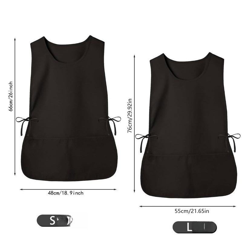 1pc Unisex Apron For Home Cleaning, Pinafore Style With 2 Pockets