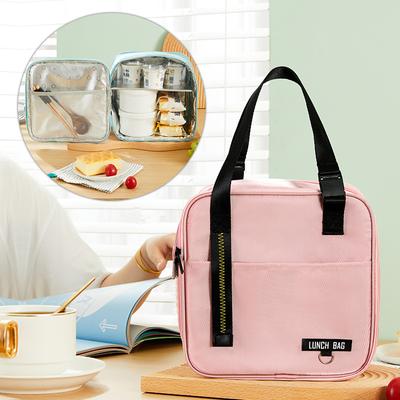 Bolsa térmica para lancheira, bolsa grande para piquenique, com zíper, para transporte de alimentos, bolsa de armazenamento Bento, recipiente para mulheres, bolsas térmicas