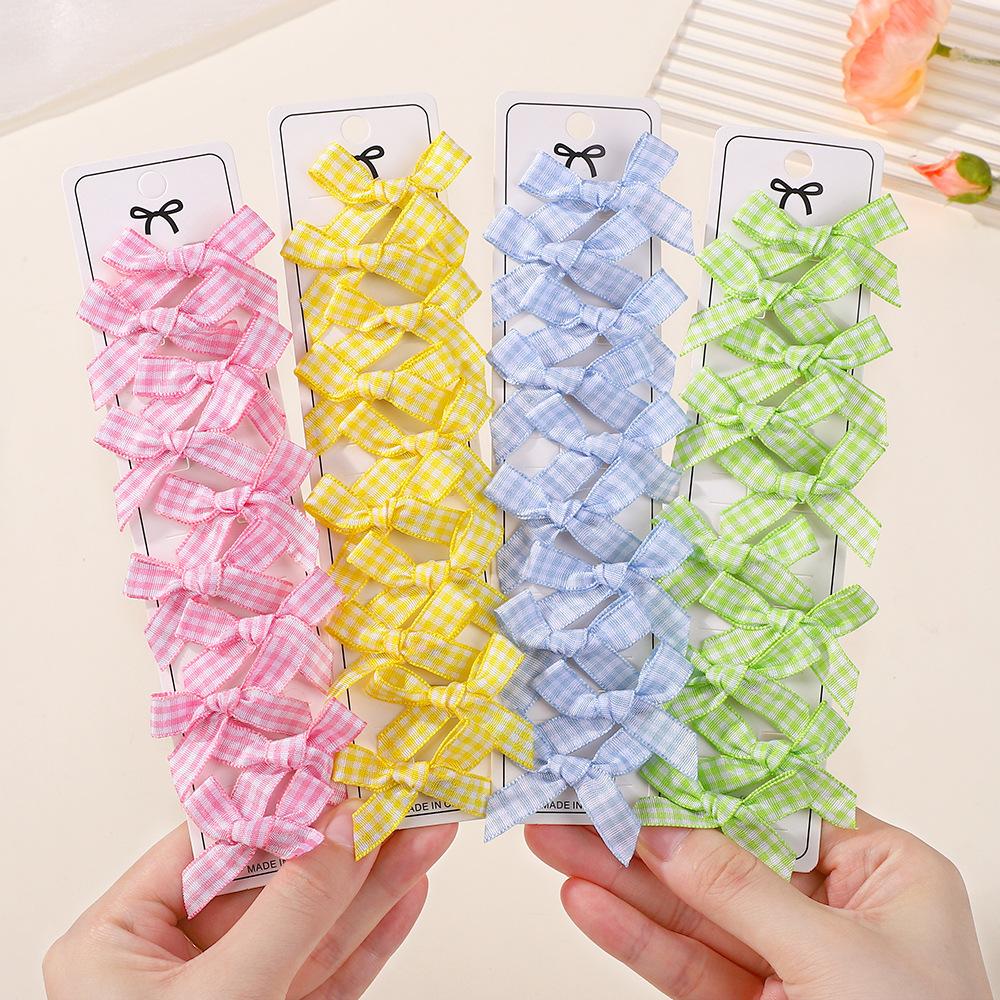 Popular Plaid Lace Clip Set Cute Girl Hairpin Hair Accessories Children Princess Daily 5190