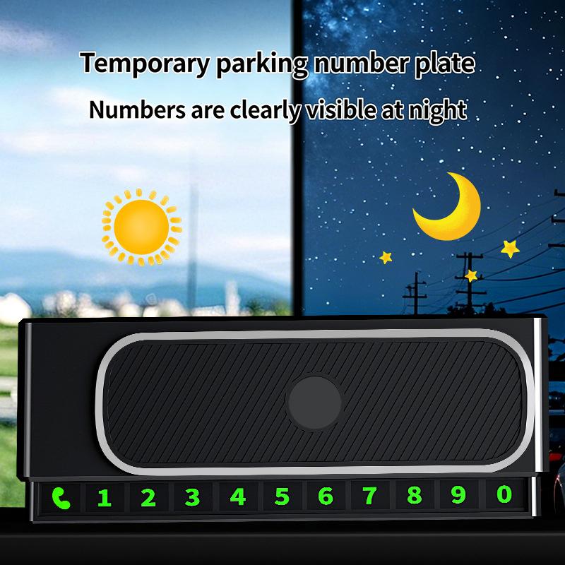 Temporary Parking Phone Number Plate with Hidden Telephone Number for Car Parking Anti-Peep Privacy Design for Night Use 2 Sets
