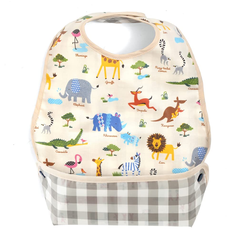 

COLORFUL CANDY STYLE Baby Bib and Made in Japan Animal March Across the Savannah B0903500 (Sleeveless) - Spill-Resistant Waterproof, - (Scarecrow
