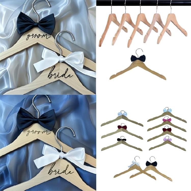 2 Pezzi Gruccia MultiFunzionale in Legno per Matrimonio Gancio Antipolvere Porta Abiti per Occasioni Formali Abito da Sposa e Abito da Sposo
