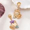 Summer New Fashionable Colorful Oil-dropping Starfish Shell Earrings Are Suitable for Women's Daily Beach Vacation Wear