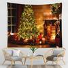 Christmas Tree Tapestry Christmas Gift Fireplace Snowflakes Santa Claus Winter Farmhouse Decoration Kitchen Wall Blanket