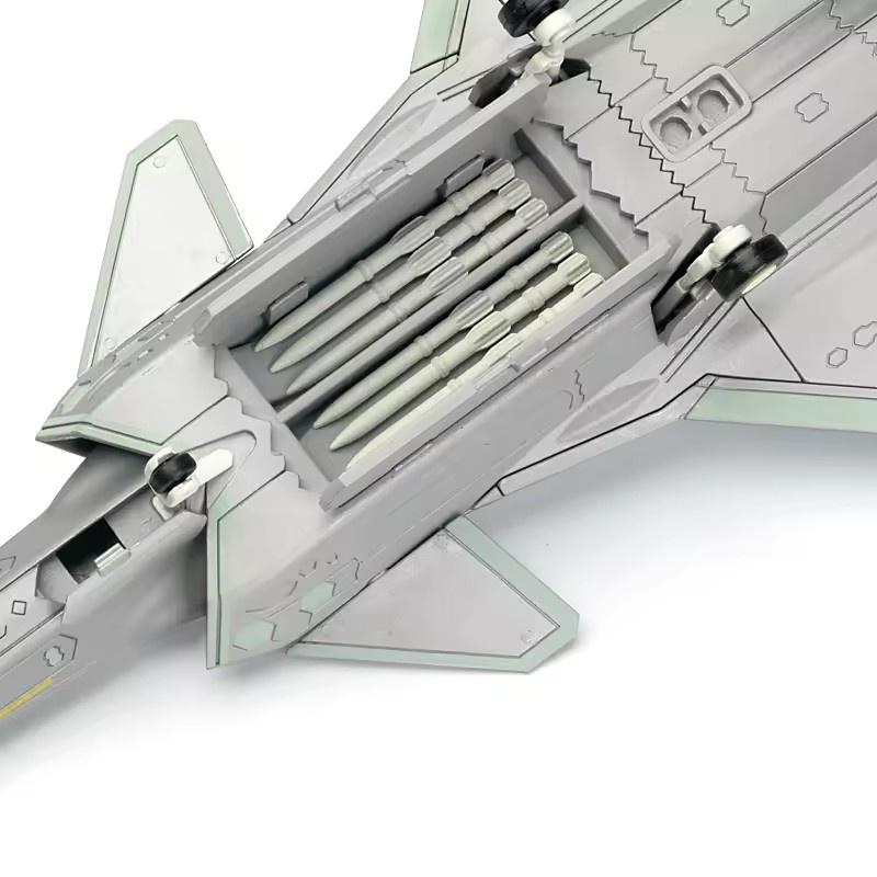 New J-20 Jet Airplane ABS Fighter 1/72 Scale Assembly Aircraft Simulation Collection Souvenir Toy Plane Ornament Display