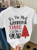 (Asian Size) Sweet Cute Merry Christmas Short Sleeve T-shirts Women's Top O-neck T Shirt Print Fashion Casual New Year Clothing Graphic Tee