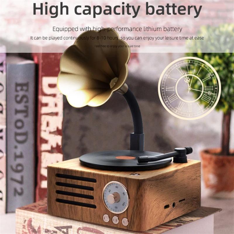Mini radio Fm retro portabil Difuzor compatibil Bluetooth Player muzical Mp3 cu suport pentru microfon