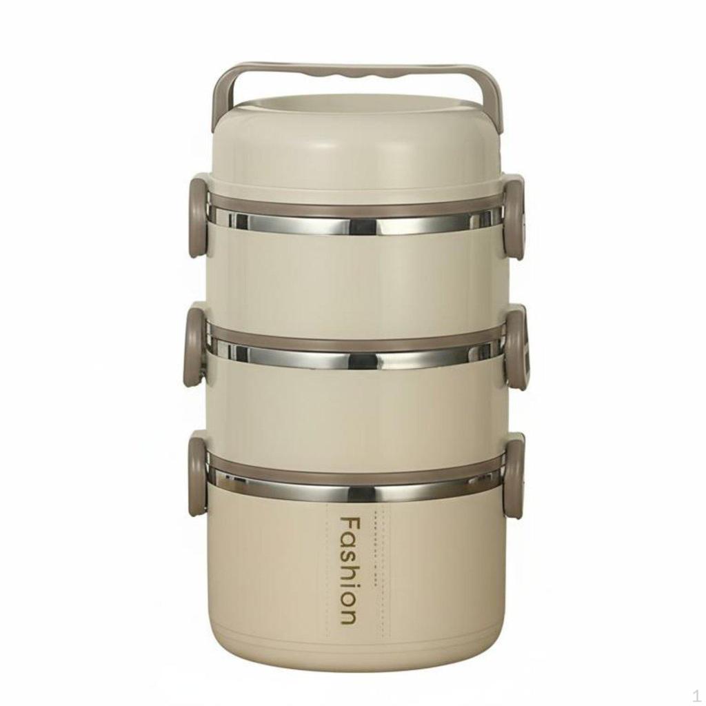 Insulated Stainless Steel Lunch Box, Portable Bento, Leakproof, for Office, Student 1 Layer