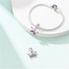 copper Color Gem Butterfly Luminous Firefly Purple Charm Bead Charms Pendants Compatible With 3mm Authentic Bracelets Do It Yourself Party Jewellery G