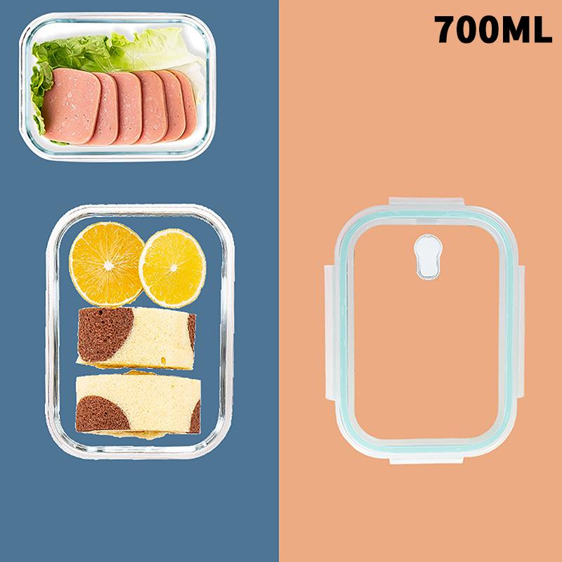 1/2/3 Fack Förtjockad Läckagesäker Mikrovågsugnssäker Matlåda Hög Borosilikatglas Bento-låda Med Lock Lufttäta Matlådor