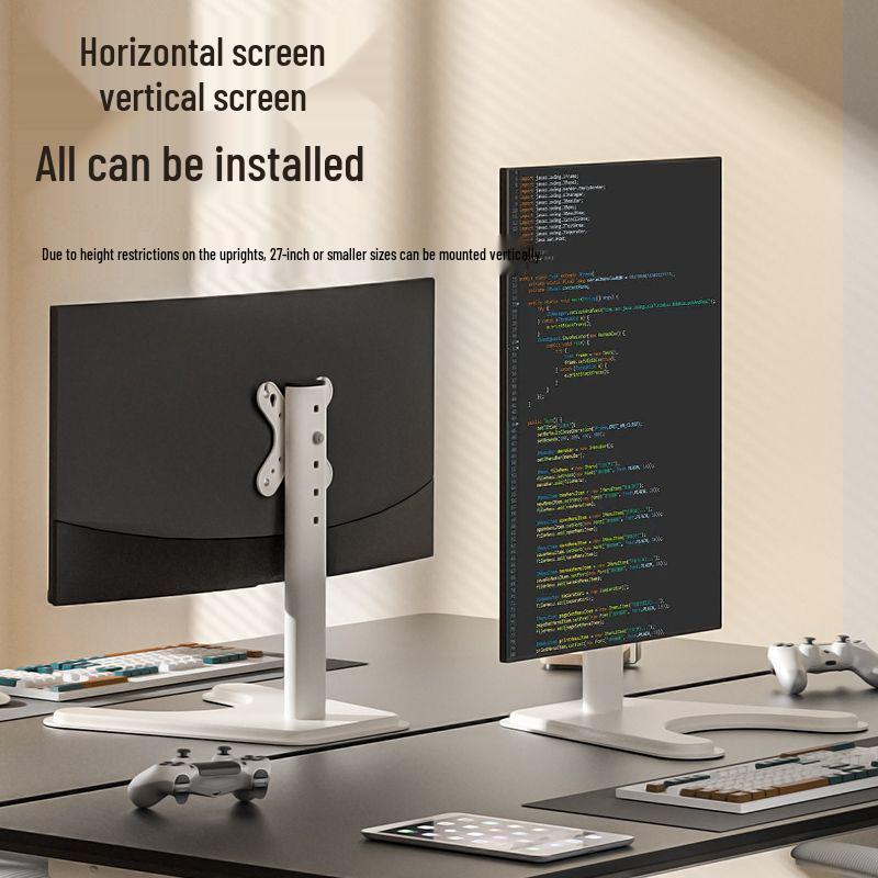 Universal Height-Adjustable Monitor Stand, Punch-Free, Compatible with 14"-32" Screens