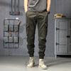 Men's new outdoor American fashion retro tied feet multi-pocket overalls versatile elastic