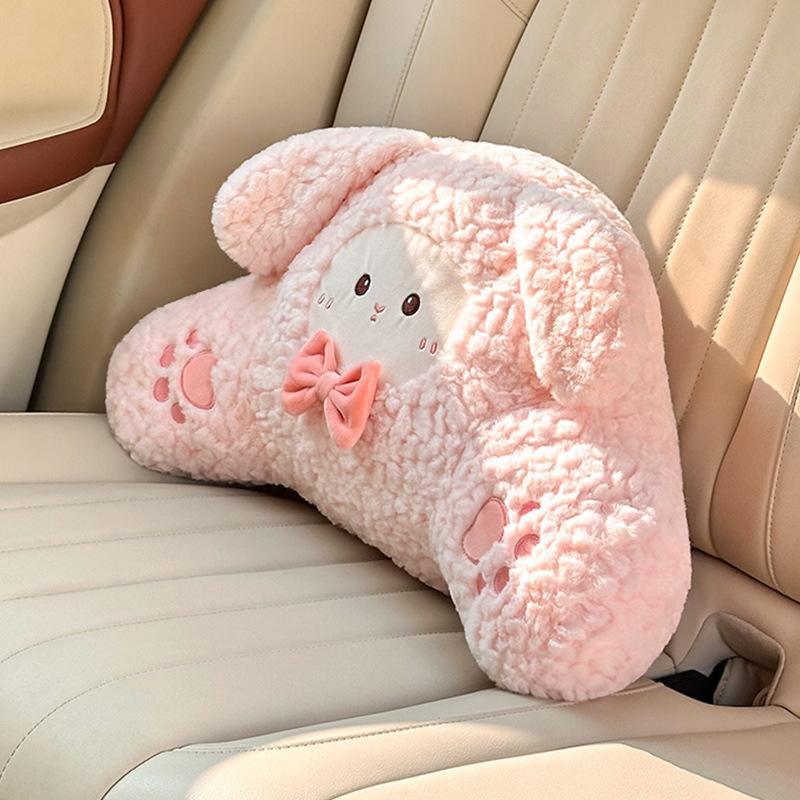 Cute car headrest waist comfortable car neck pillow pillow cartoon creative plush rabbit car waist pillow