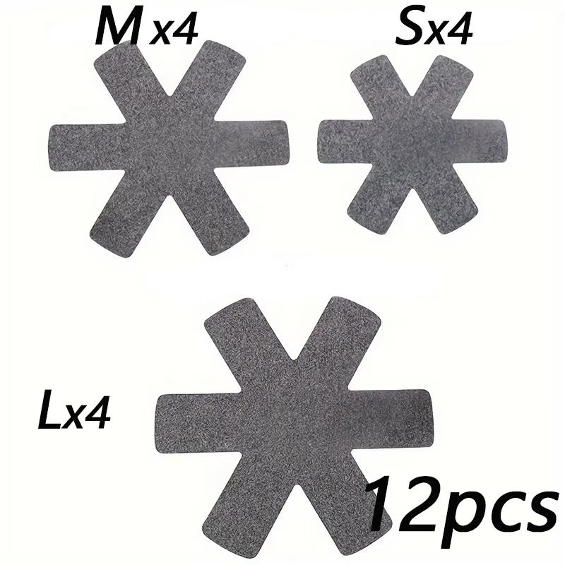 3-12Pcs Pot and Pan Protectors Pot Dividers Pad Non-woven 3 Sizes Pans Separator Pads for Protecting Separators Pads Cookware