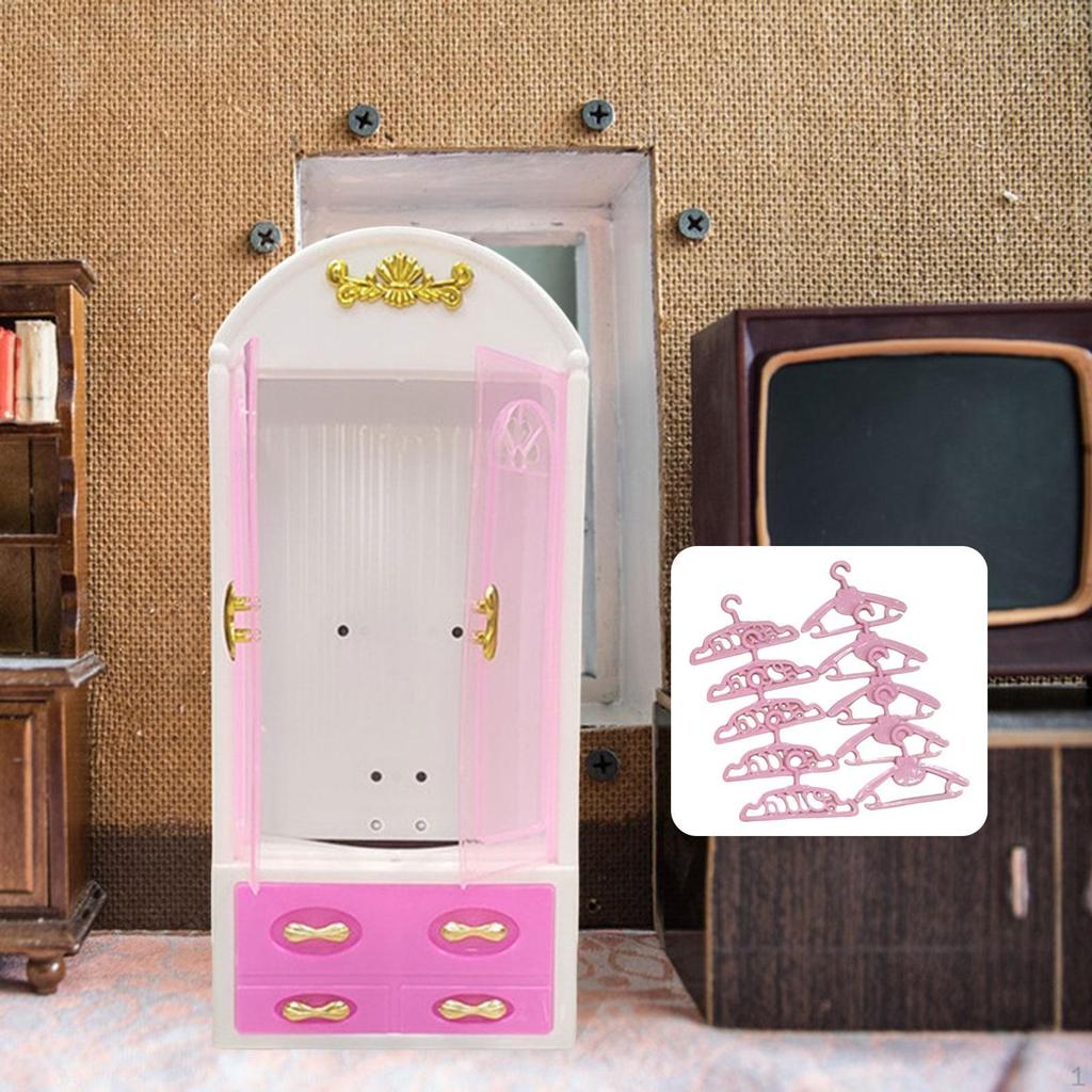 Mini Wardrobe Doll Clothes Holder DIY Versatile Creative Miniature House Furniture for Childrens Day