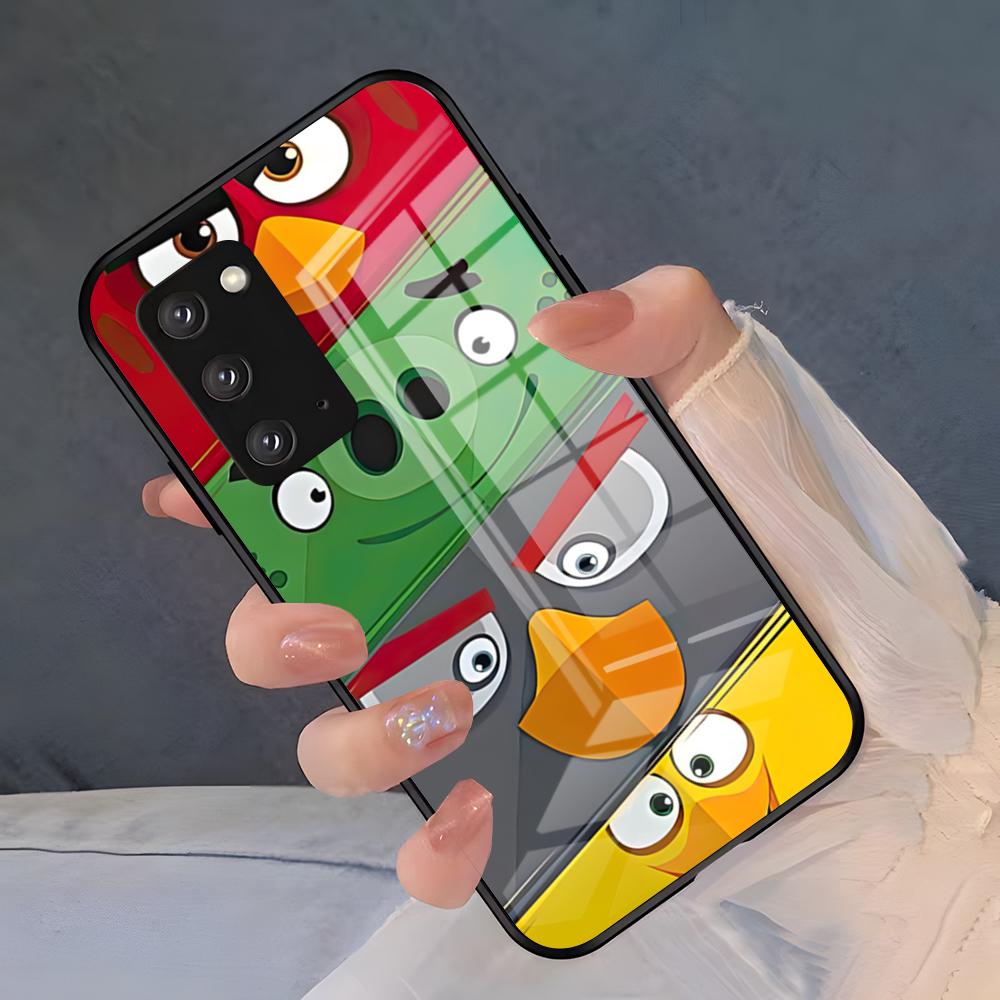 

Cute A-Angry B-Birds Phone Case For Samsung S26 S25 Plus S20 S20 Plus S22 Ultra S23 FE S21 Plus S21 Ultra Glass Cover Samsung S25 Ultra