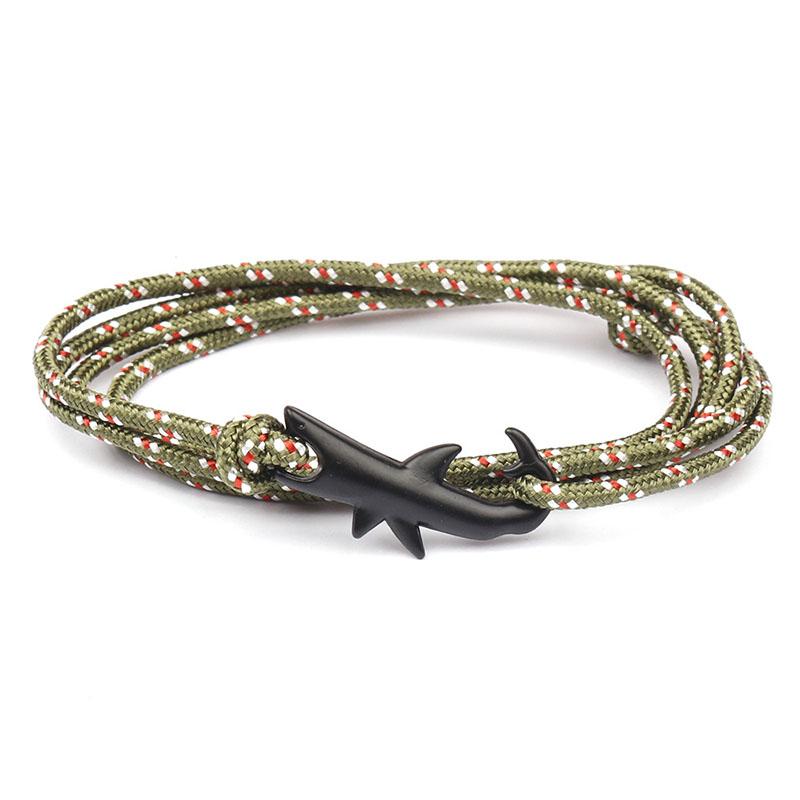 Noter Stylish Shark Bracelet Men Women Handmade Multi Layer Adjustable Paracord Braslet Multiple Colors Available Casual Jewelry