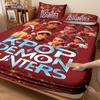 3 Christmas K-Pop Demon Hunters Print coreless Bed Sheet Set Multiple Size Bedcover Bedroom Bedding Decoration Machine Washable