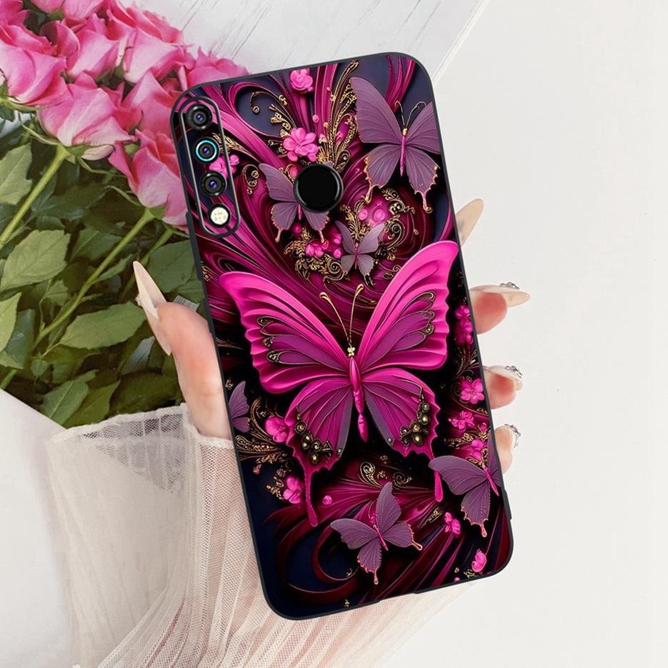For Tecno Spark 4 Case KC8 Luxury Flowers Butterfly Painted Cover Soft Silicone Case For Tecno Camon 12 Camon12 CC7S Spark4 Bags