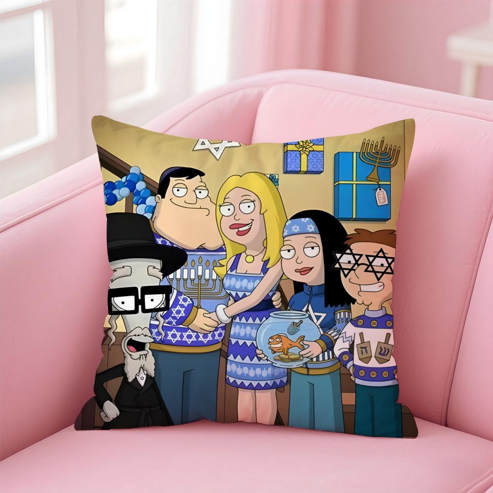 A-American D-Dad! Anime Cushion Cover Home & Car Multi-Scene Pillow Cover - Reversible, Soft & Durable for Daily Use
