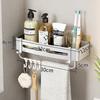 Bathroom Shelf Space Aluminum Shampoo Rack Makeup Storage Organizer Toilet Corner Wall Mounted Shower Shelf Bathroom Accessories