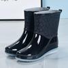 Gelee Anti-Rutsch Dicke Regenstiefel für Damen Im Sommer, Tragen von Verschleißfesten Regenstiefeln mit Kurzen Ärmeln und Modischen Wasserdichten Überschuhen