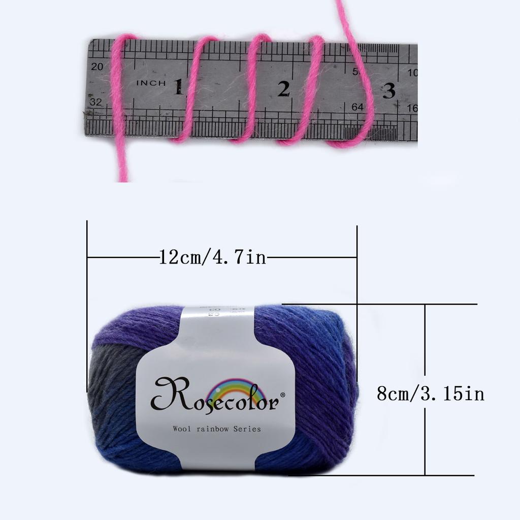 6pcs 300g (10.56oz) Soft Wool Yarn for Knitting Crochet DIY Blanket Shawl Scarf Amigurumi Jewelry Making Premium Craft Supplies Needle Arts Yarn