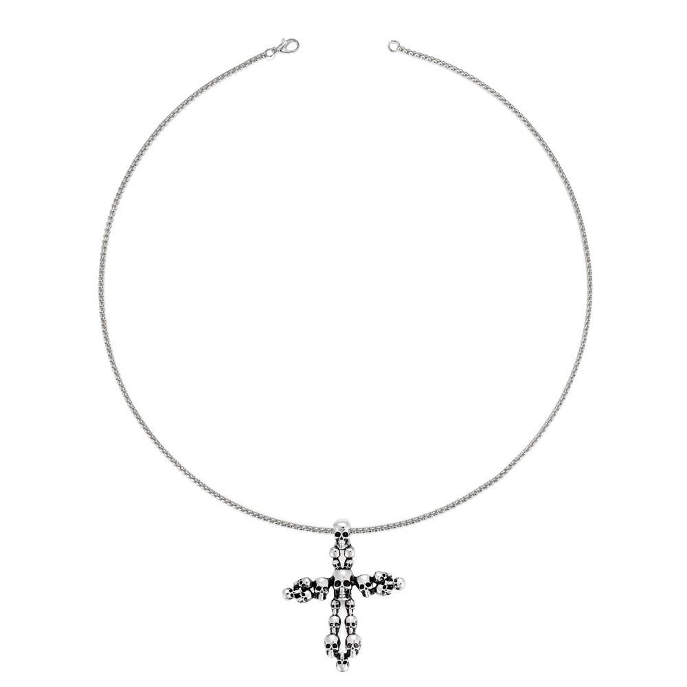New Retro Cross Skull Pendant Necklace Niche Fashion Men's Necklace
