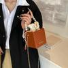 Trendy Black Casual Chain Shoulder Bag For Women 2024 Stylish Simple Square Design