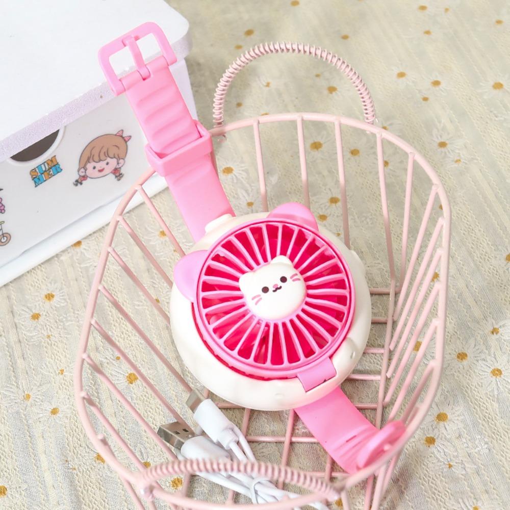 USB Charging Portable Cute Watch Fan 3 Speeds Watch Small Fan Capybara Electric Fan Student