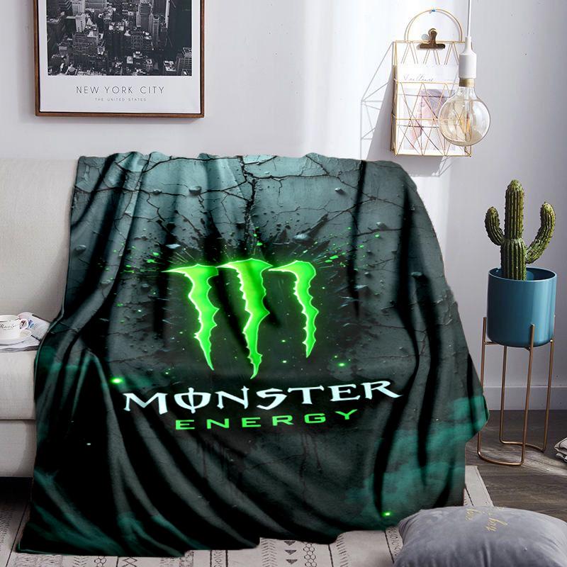 Coperta Throw Monster Drink Coperte in Flanella Peluche per Divano Letto Regali per Uomini Donne Coperta da Viaggio Picnic Regali per Fan di Natale