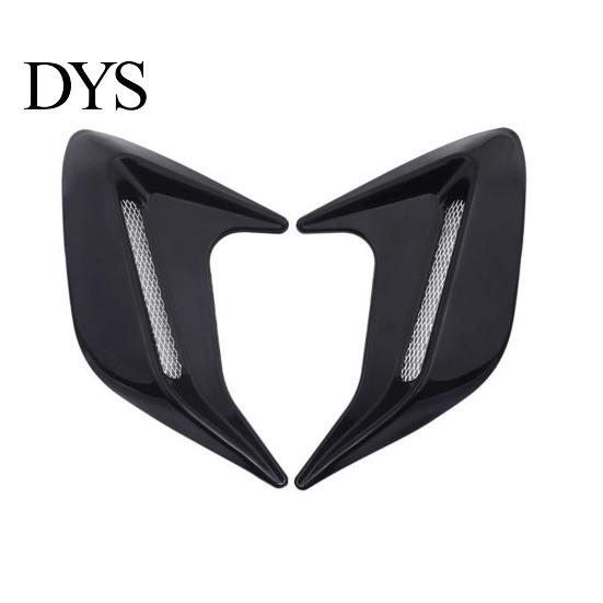 No Drill Car Decoration Shark Gill Side Vent Decals ABS Chrome Fender Trim Self-Adhesive Stick-On Sticker Exterior Hood Ornament Sporty Fit
