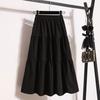 Spring and summer elastic skirt splicing high waist to cover the belly and show thinness cake skirt medium and long A-shaped umbrella skirt