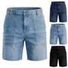 Men's Street Fashion Casual Pockets Denim Shorts - Men's Comfortable, Versatile, Stretchable, Waist-Controlling Lace-Up Denim Pants