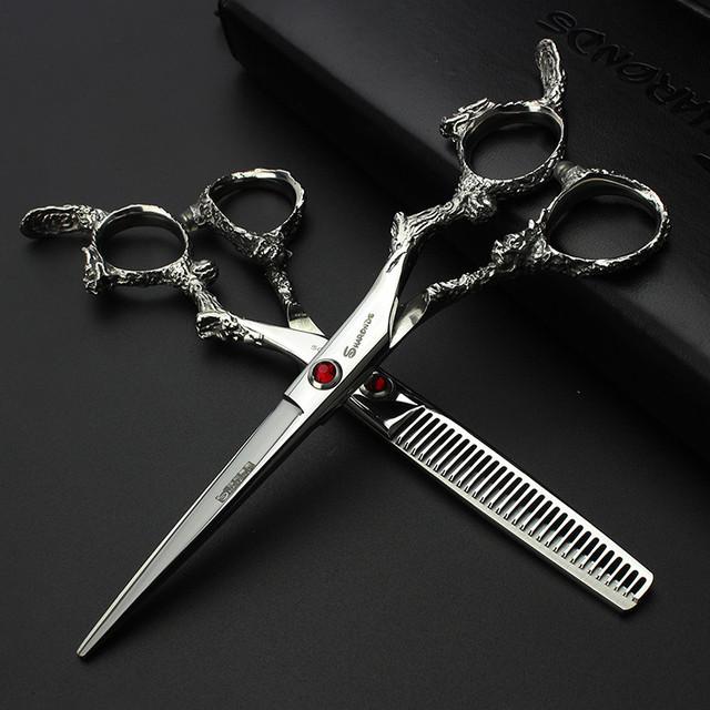 5/6/6.5/7/7.5 Inch Professional Hairdressing Scissors Japan 440C Hairdreser Scissors Barber Shears Set Cutting Thinning Haircut