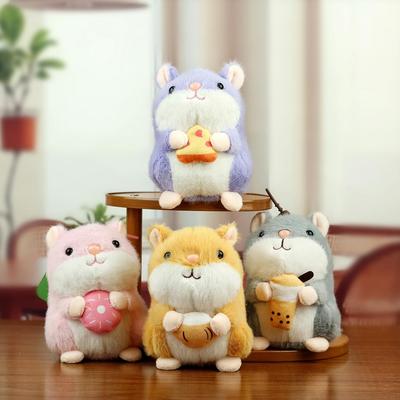 Cartoon Schattige Hamster Pluche Sleutelhanger en Tas Hanger voor Arcade Grijpkranen