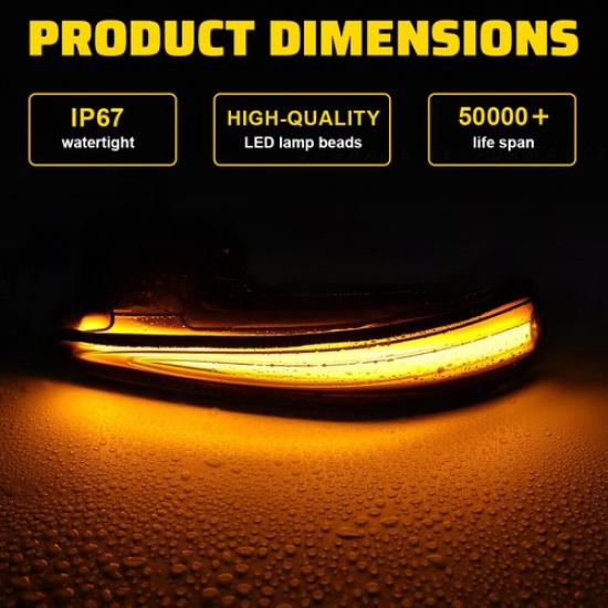 2x Sequential LED Side Mirror Turn Signal Lights Fit Toyota Highlander -