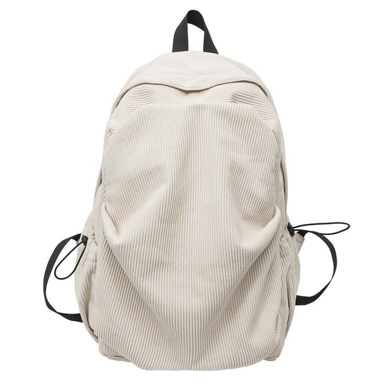 2025 Новый вельветовый однотонный рюкзак женский студенческий школьная сумка простой корейский стиль японский покинуть белый