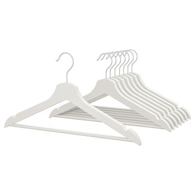 IKEA BUMERANG Solid Wood Clothes Hanger with Recessed Shoulders for and Camisoles Sets Suits, Jackets, (2 (16 Pieces), White)