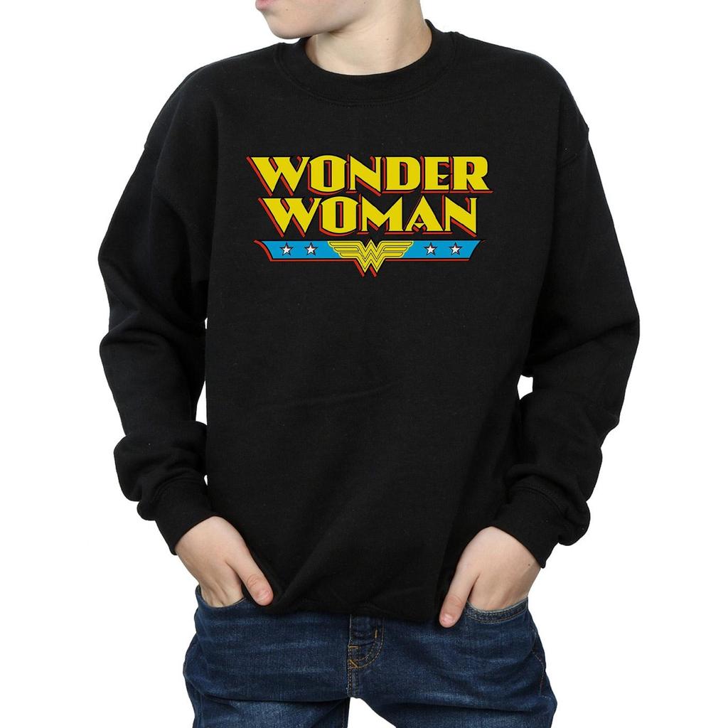 DC Comics Boys Wonder Woman Text Logo Sweatshirt