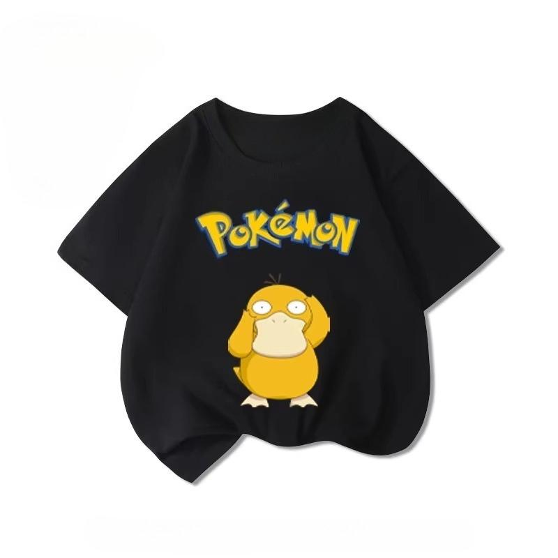 Potdemiel Summer New Pikachu Print Children's T-Shirt, Boys and Girls, Comfortable and Breathable Children's T-Shirt